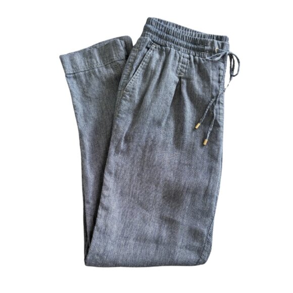 Jones New York Women's Size 10 Pants Linen Blend Elastic Waist Nautical Preppy - Picture 2 of 13